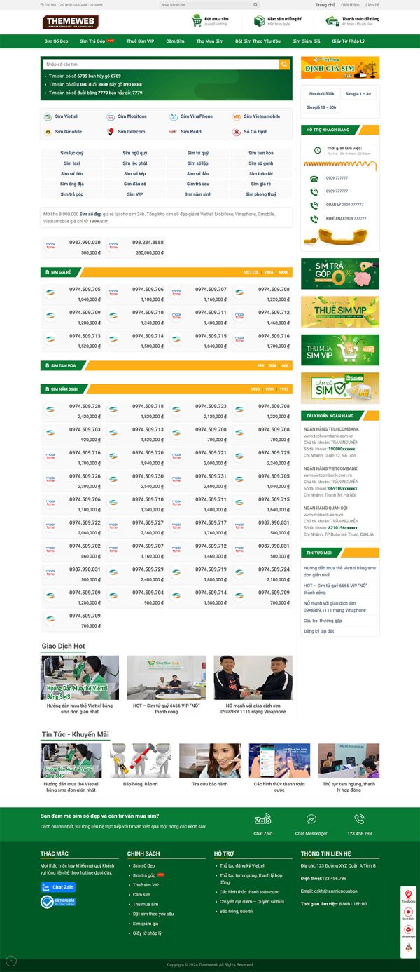 Chosim Web đẳng cấp Vn